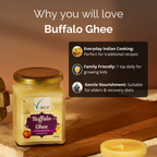 V-RICH Buffalo Ghee  | Pure Desi Ghee from Buffalo Milk | Traditional Method | No Preservatives or Additives | Pure & Organic Ghee for Boosts Immunity, Rich in Antioxidants, Supports Bone Health | Glass Jar